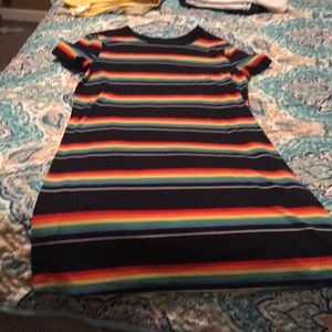 Striped ribbed T-shirt dress